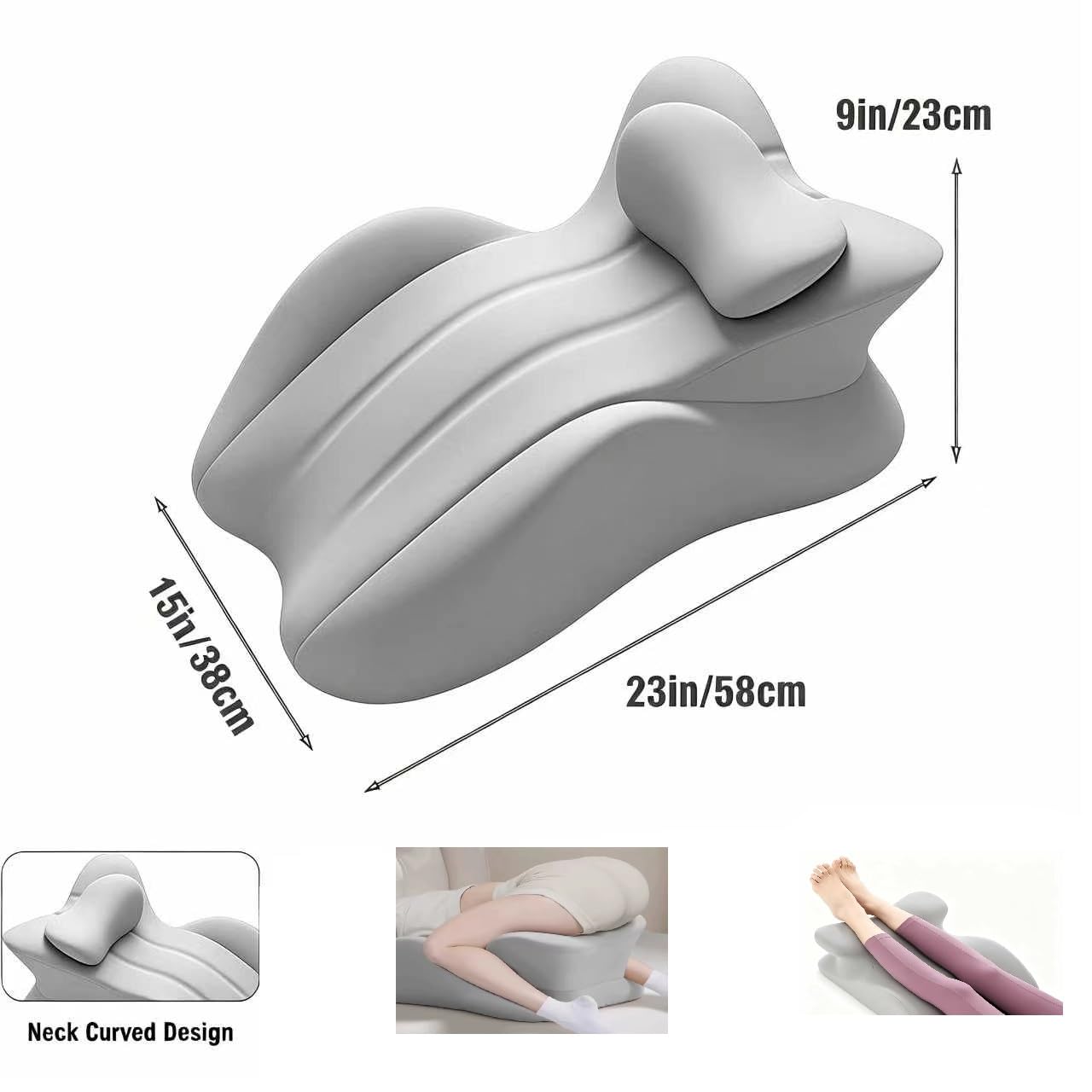 ASXMA Memory Foam Ergonomic Wedge Pillow for Sleeping, 27°Acid Reflux Relief .Elevation Bed Support Pillow for Back Pain, Post Surgery Recovery, Reading .with Removable Washable Cover(Grey)