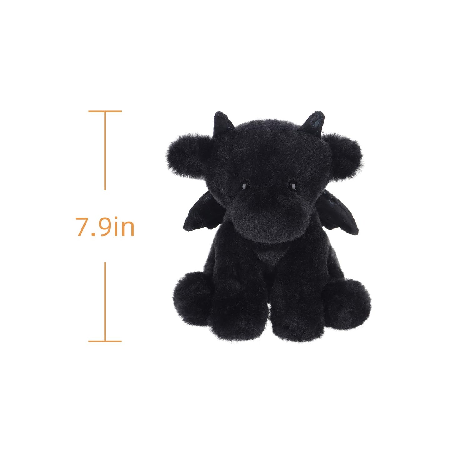 Apricot Lamb Black Dragon Plush Stuffed Animals for Kids, Soft Cute Plush Toys for Baby Girl and Boy, Fluffy Black Dragon Black