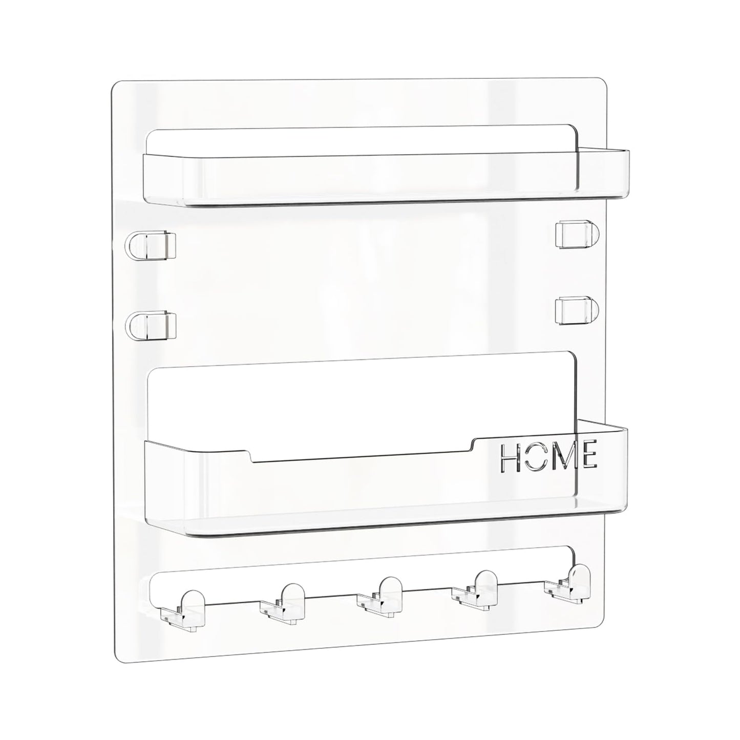 Yieach Bedside Shelf for Dorm Bed,Rv,Small Room and Nightstand,Wall Mounted Floating Shelves and Bedside Wall Organizer for Remote,Phone Holder,Charging Shelf,Cute Bedroom Decor for College Girl,Clear