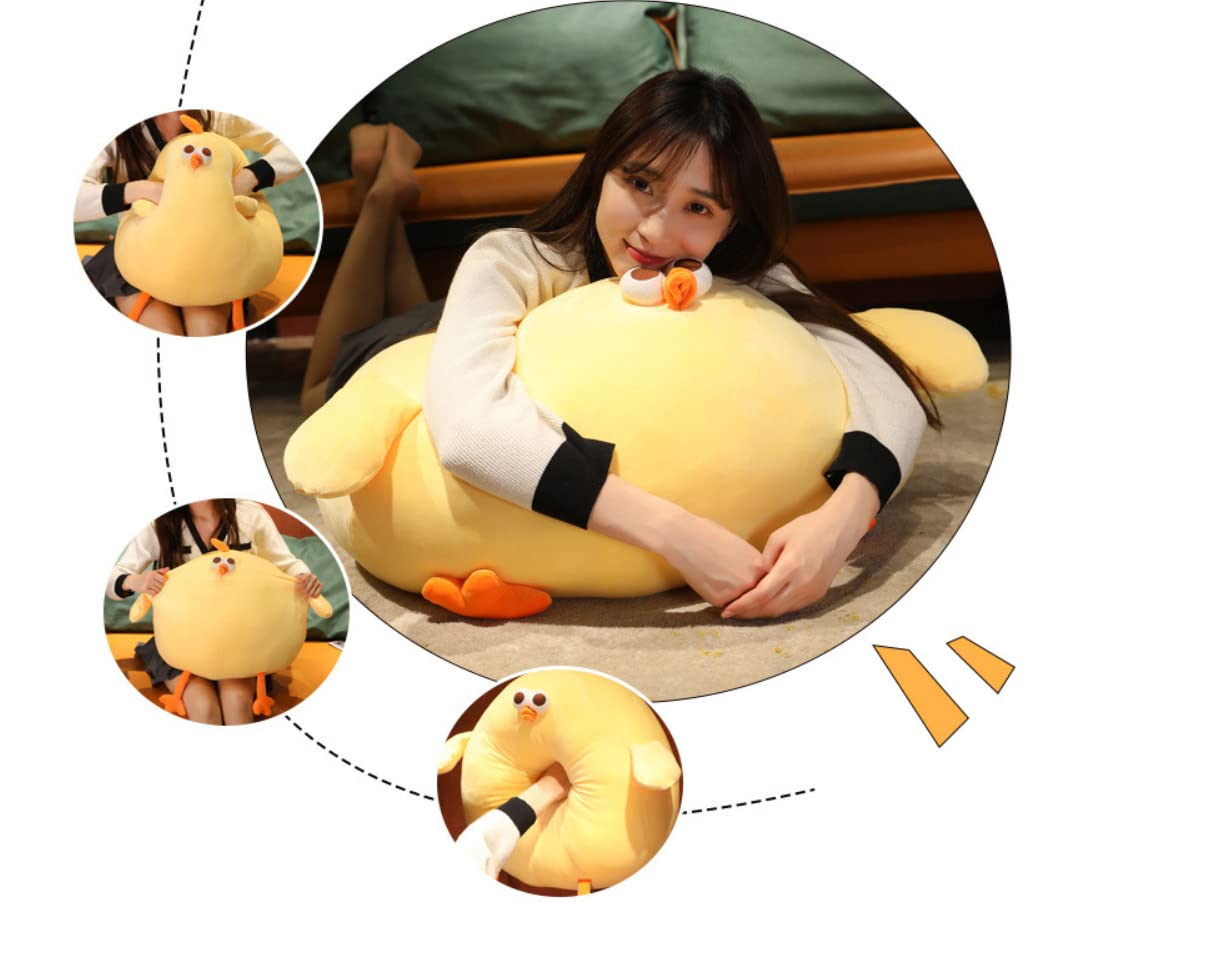 Maomoto Funny Fat Chicken Plush Pillow, Super Soft Mother Hen Doll, Cute Chicken Neck Pillow, Yellow Plush Stuffed Animal for Boys & Girls Festival Gifts