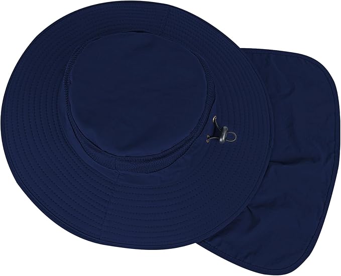 Sun Hats for Men Women Fishing Hat UPF 50+ Breathable Wide Brim Bucket Hats Summer UV Protection Safari Hat with Neck Flap