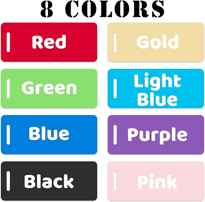 4 PCS Personalized Luggage Tags for Suitcases, Custom Aluminum Luggage Tags for Bags and Backpacks, Waterproof & Heavy Duty Personalized Metal Name Tags for Travel (Gold)