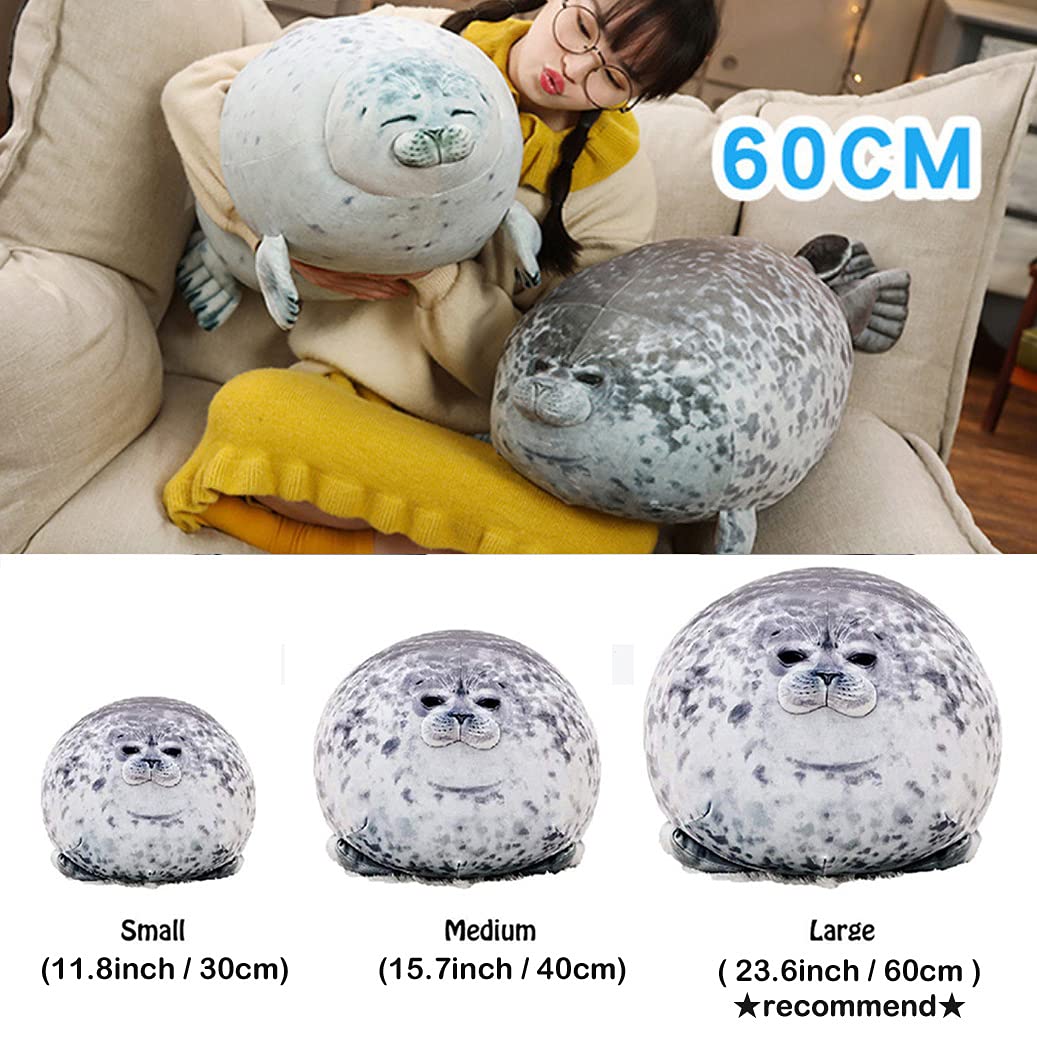 ETAOLINE Chubby Blob Seal Pillow Cute Seal Plush Toy Cotton Stuffed Animals (X-Large)