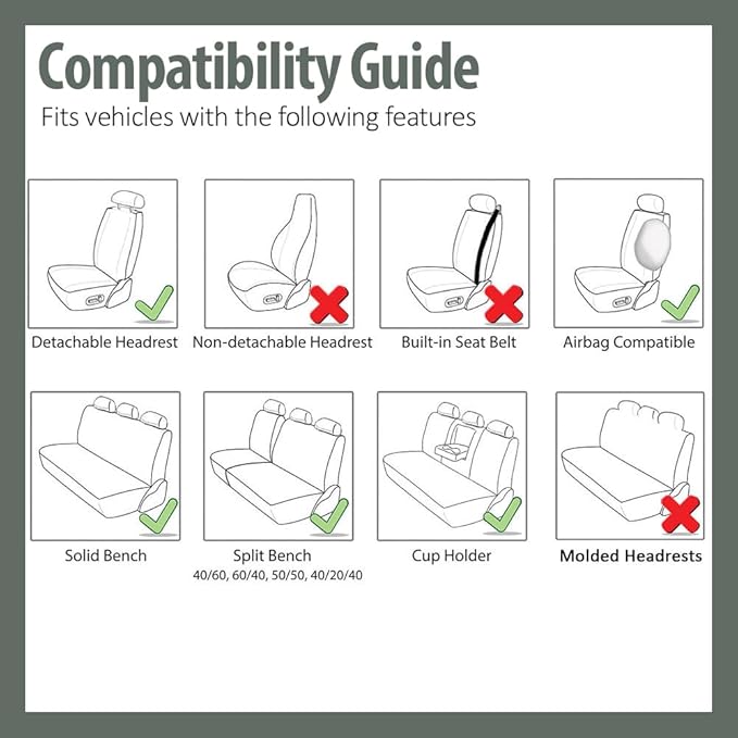 FH Group Automotive Car Seat Covers Rear Set Premium 3D Air Mesh Seat Covers, Airbag Compatible and Split Bench Cover Universal Fit Interior Accessories for Cars Trucks and SUVs - Red