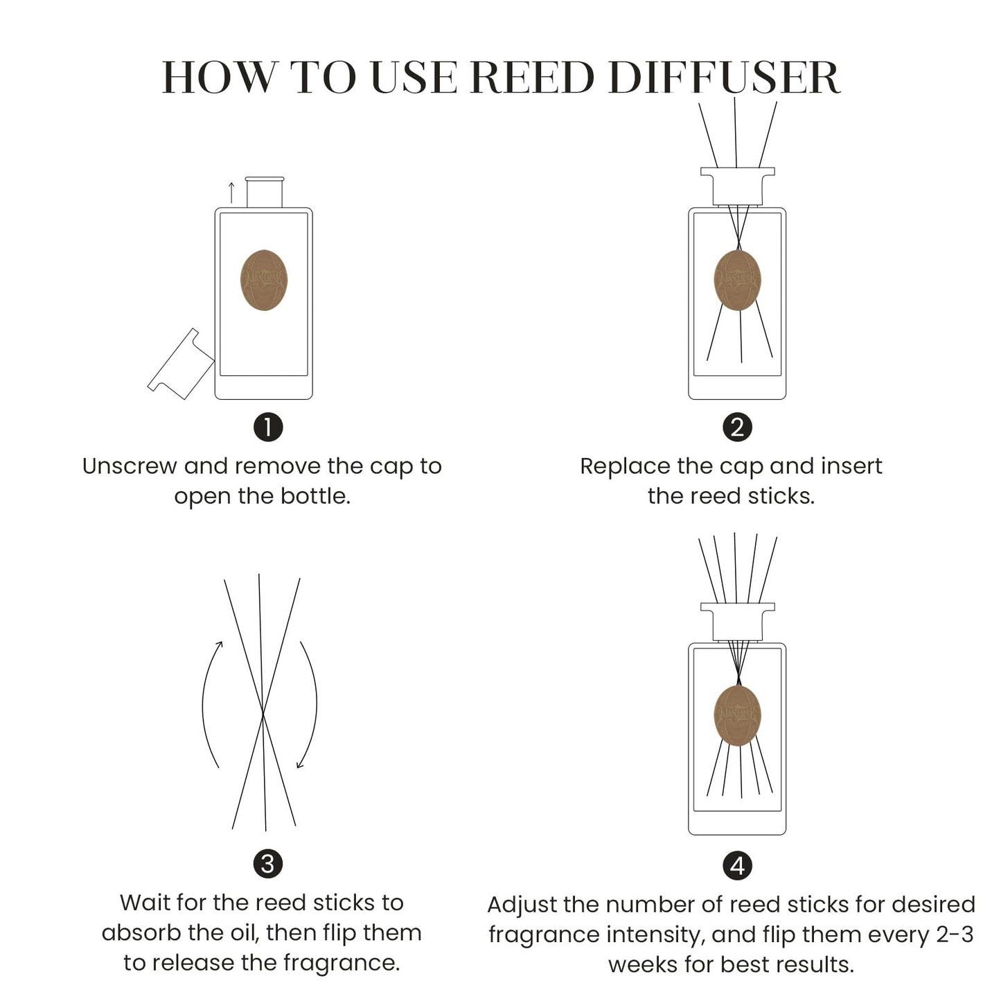 M&SENSE 6.3 oz Reed Diffuser Set for Home| Sandalwood Vanilla Oil Diffuser with Sticks | Hotel Collection Non-Toxic Essential Oil |Home Diffuser for Bedroom Bathroom Living Room