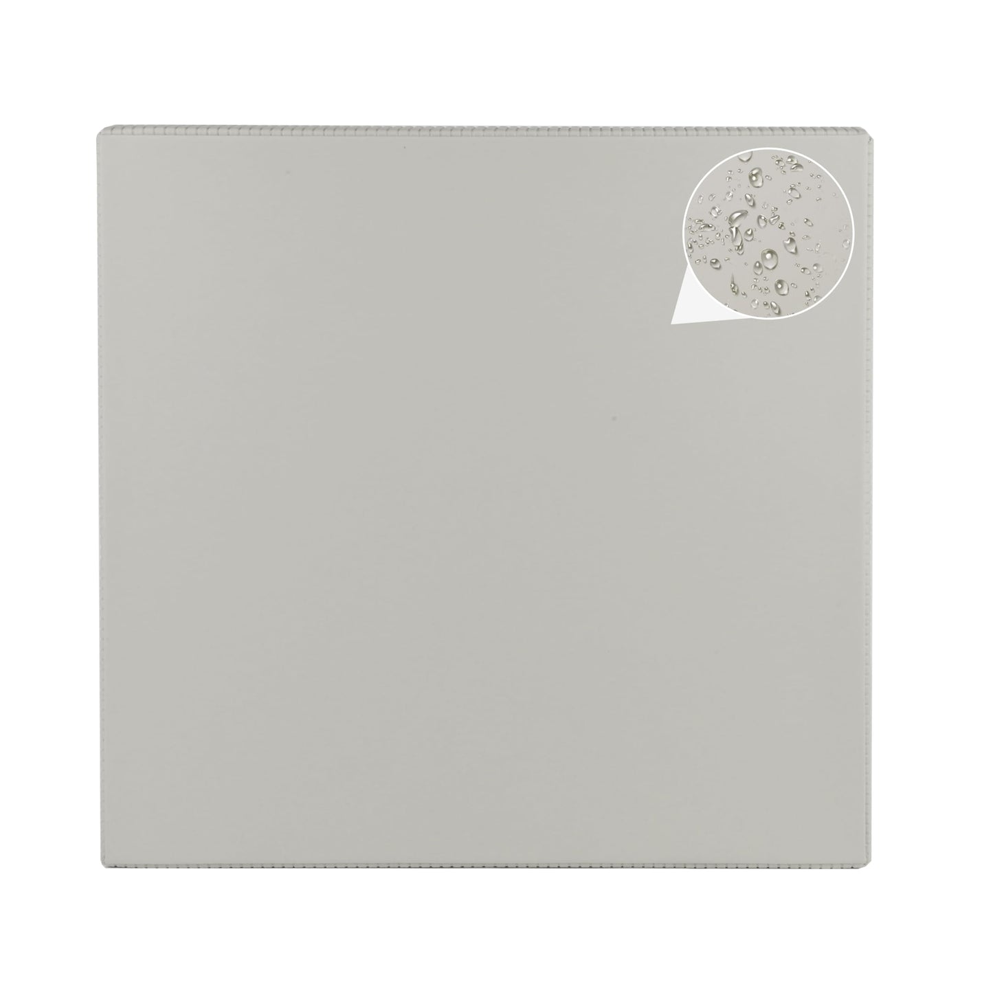 CHOCSTAY 20"×20'' Square Faux Leather Serving Tray, Modern Ribbed Texture Decorative Tray with Hole Handles for Breakfast and Coffee Table Ottoman Kitchen Bathroom (Rock Gray)