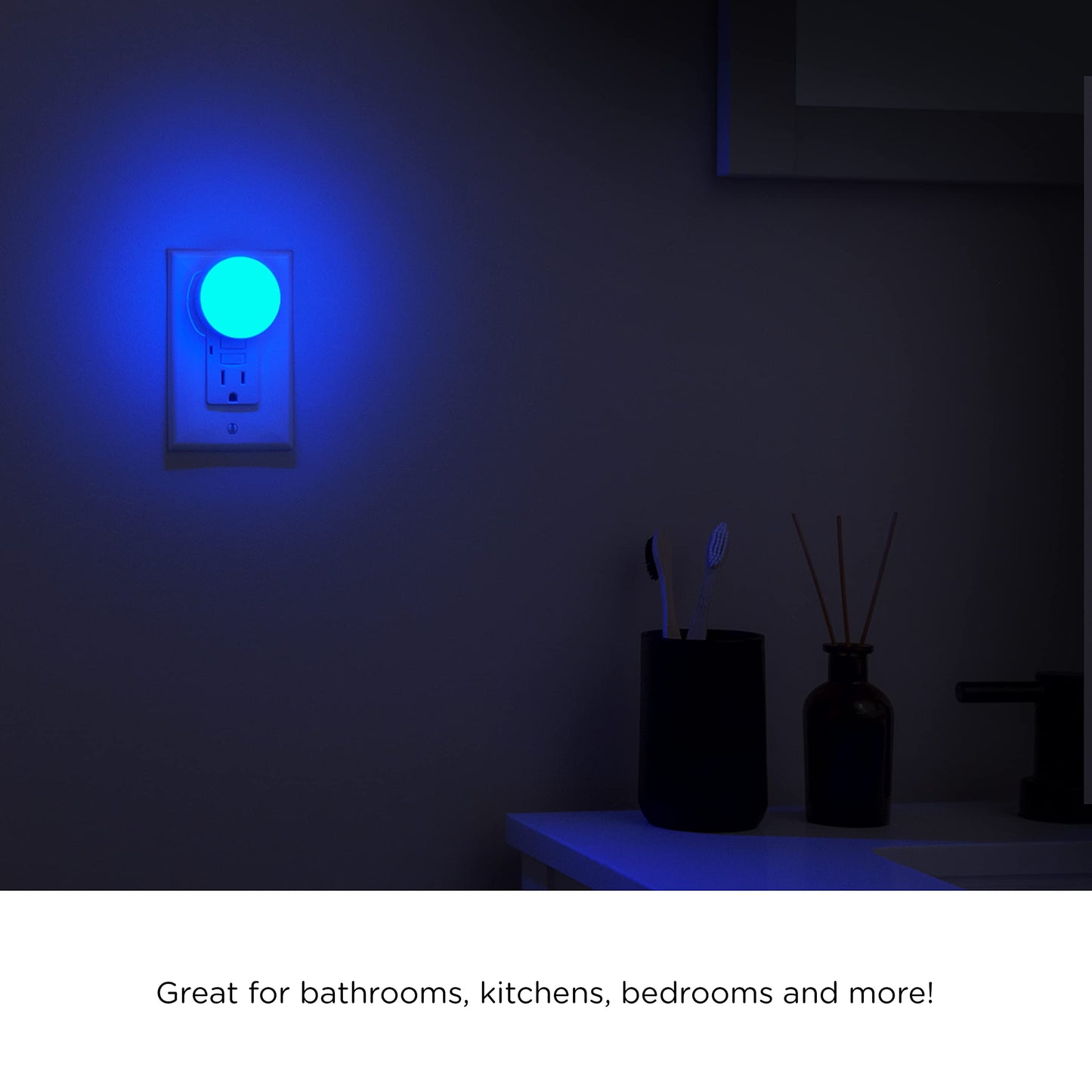 Lights by Night Color Changing Mini LED Night Light, Plug-in, Dusk to Dawn Sensor, Compact, 3 Modes, Ambient Lighting, for Kids or Adults, Bedroom, Bathroom, Nursery, Hallway, 4 Pack, 72961