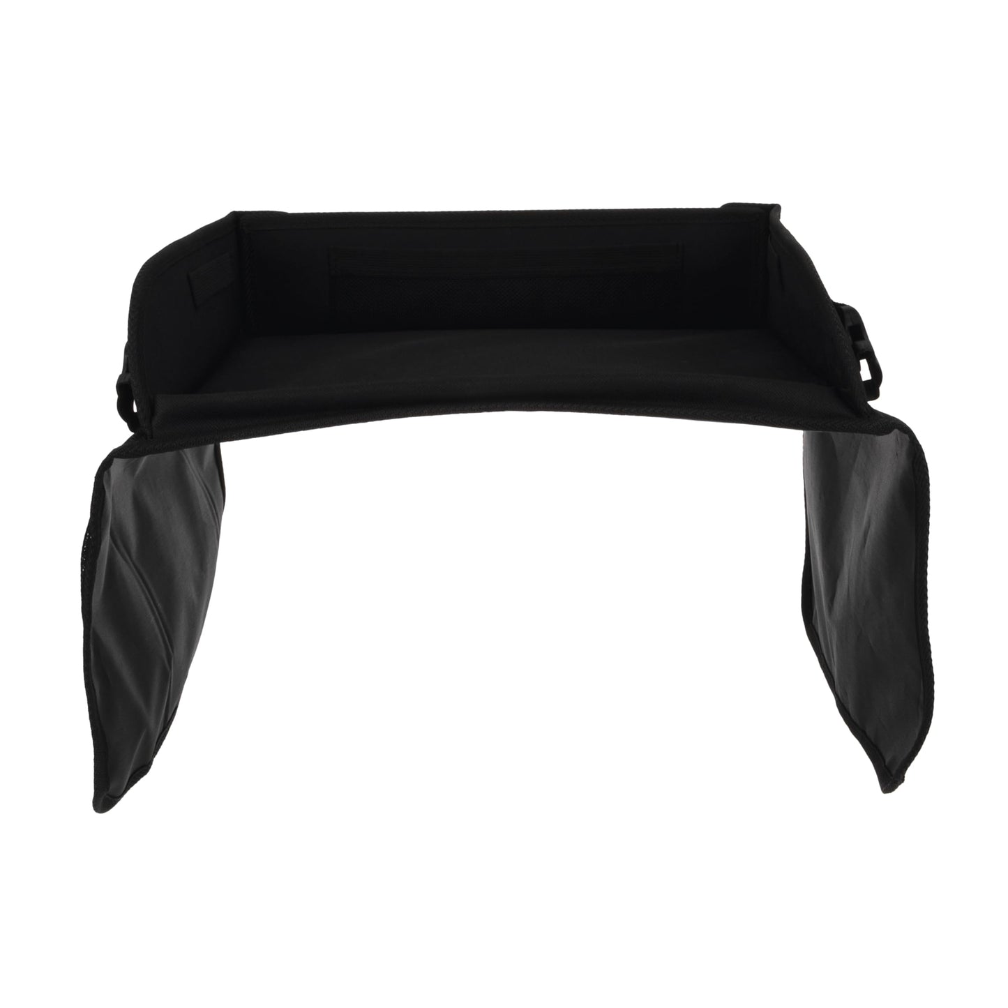 Nuby Kids Foldable Lightweight Travel Activity Lap Desk Tray with Pockets|Stay Organized & Mess Free on Car Rides, Plane Trips, Home|Adjustable Strap Keeps Desk Secure or Carry Strap for Travel|Black