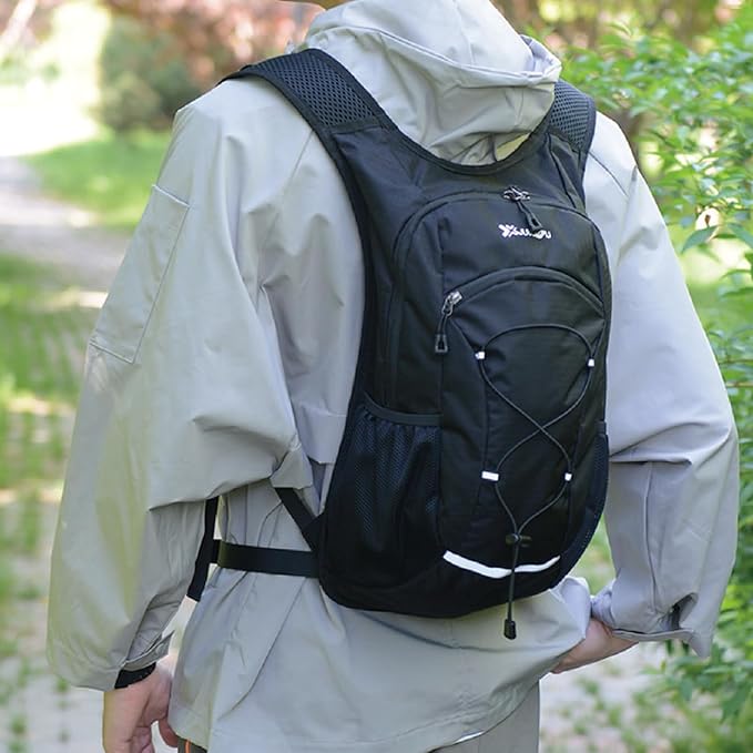 YAPJEB Hiking Hydration Vest Backpack 18L Lightweight with 2L Water Pack Bladder Daypack for Men Women Cycling, Running, Hiking and Biking (03 Black Only Vest 18L)