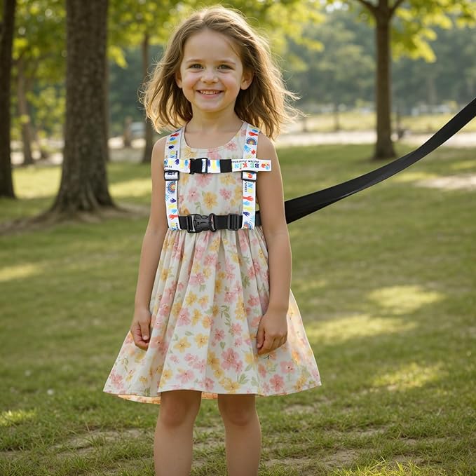 HOOMTREE Safety Walking Harness and Leash for Autism & Special Needs Kids Ages 3-6 with Easy-Adjust Tether + Emergency Grab Handle for Wandering Prevention & Calm Outdoor Adventures