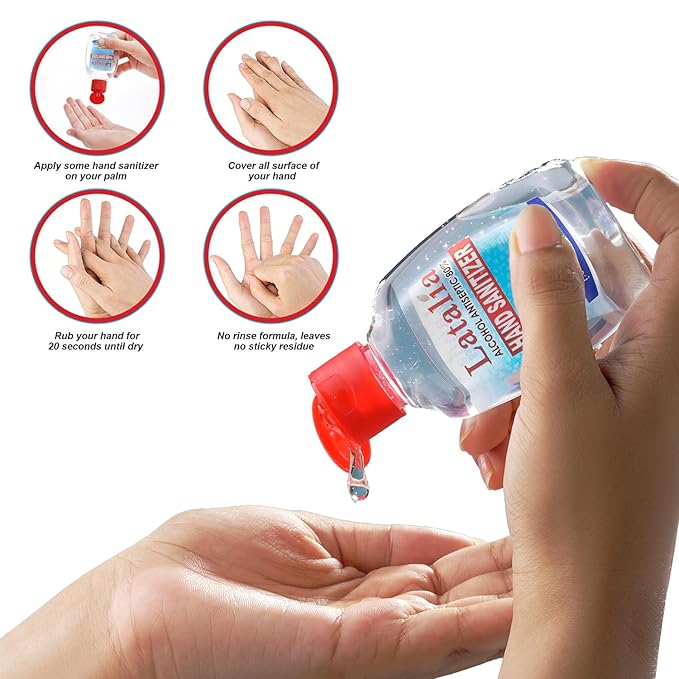 Latalia Mini Hand Sanitizer Travel Size Pack of 192 | 1.85 fl oz with 80% Alcohol Small Hand Sanitizer Bulk For Non-Sticky, Unscented, Gentle & Fresh Hands Anytime