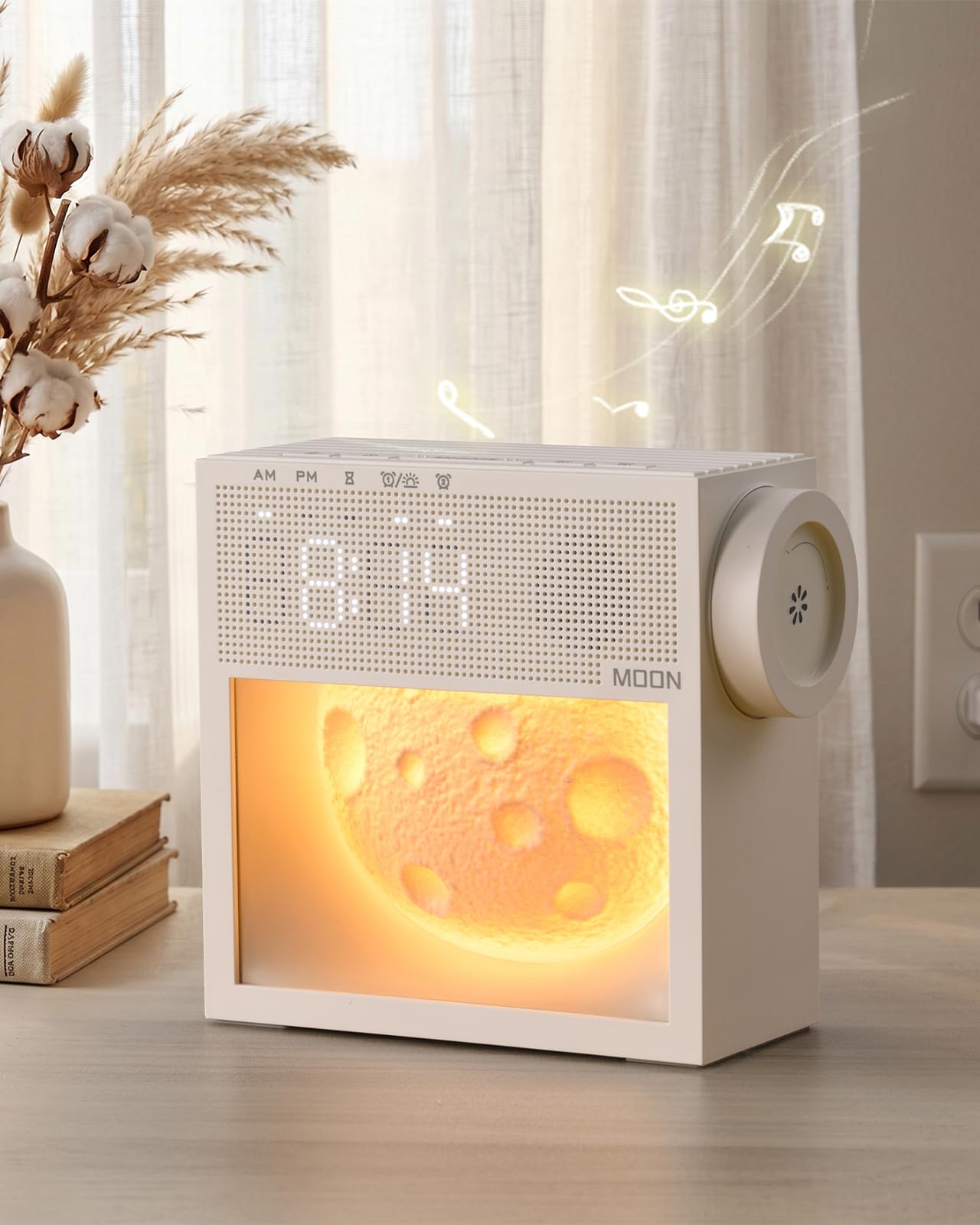 Bokefo Sunrise Alarm Clock and White Noise Sound Machine with 20 Soothing Sounds Moonlight Night Light Dual Alarms Bedroom Decor Desk Clock for Heavy Sleepers Adults Kids Baby