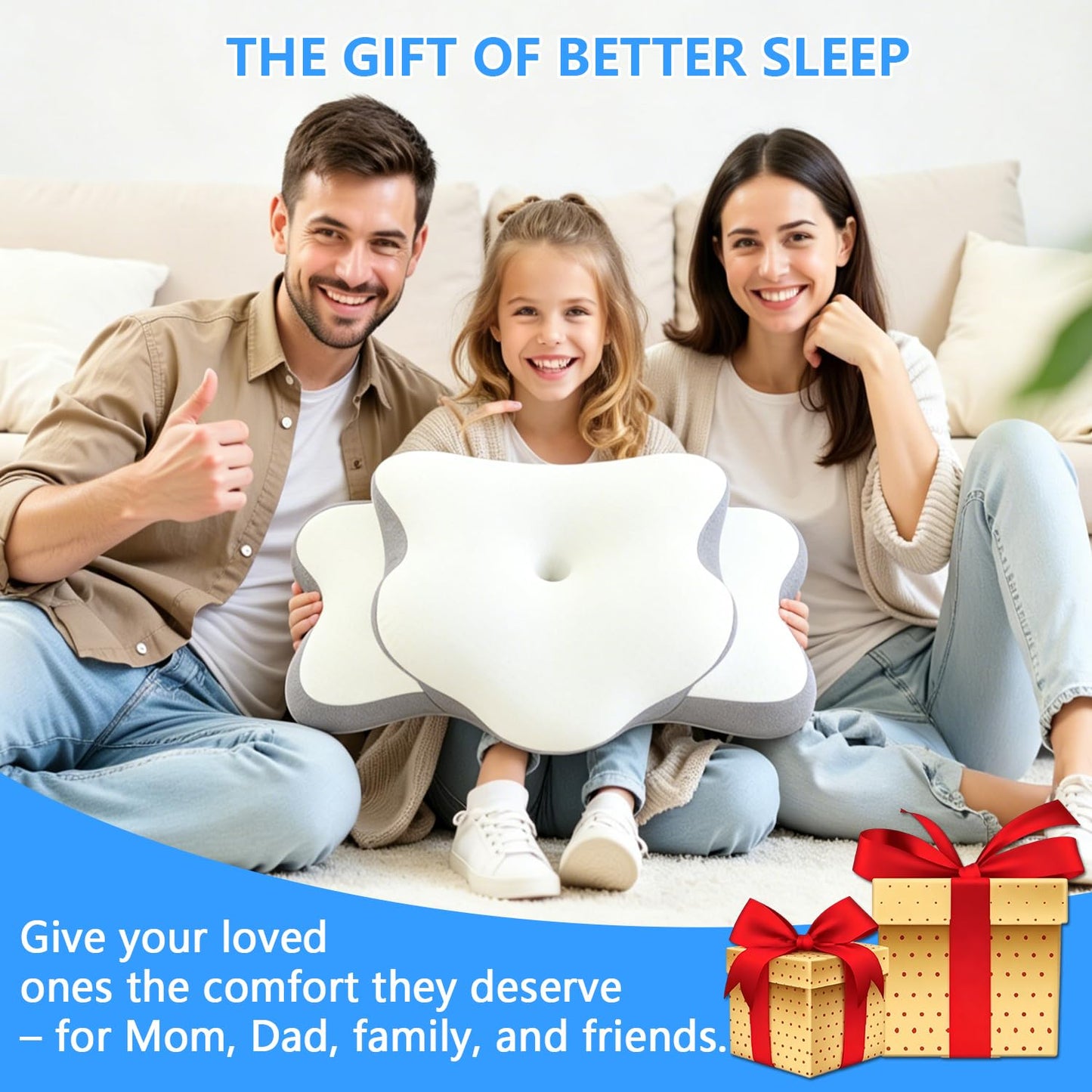 Cervical Neck Pillow for Neck Pain Relief & Side Sleeper | Ergonomic Pillow for Sleep Apnea, Neck Pain, and Snoring Relief | Orthopedic Memory Foam with Ergonomic Neck Support, White, Standard