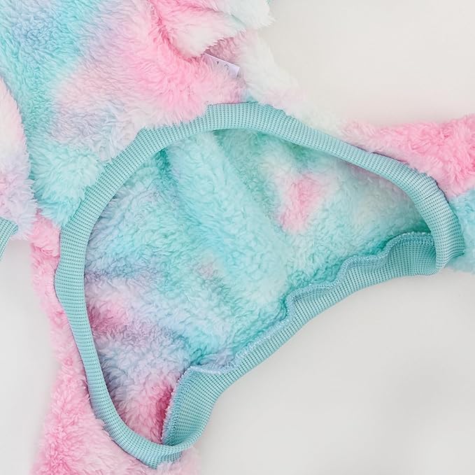 XPUDAC Dog Sweater, Dog Winter Clothes for Small Medium Dogs Girl Boy Fleece Doggy Pajamas for Winter Christmas, Tie-Dye03, X-Large