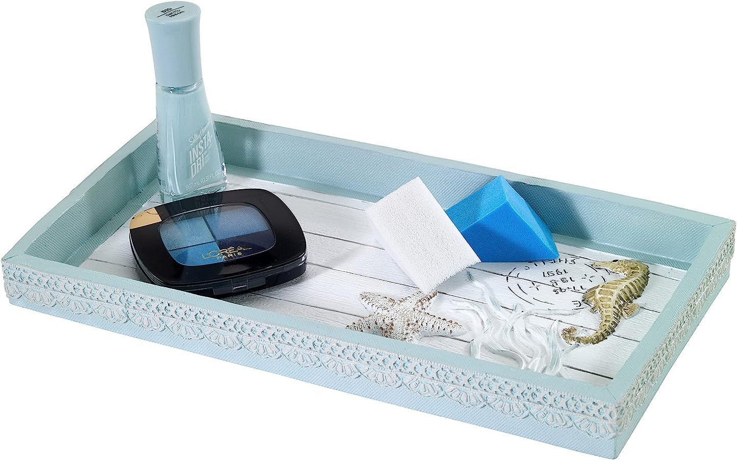 Avanti Linens - Decorative Tray, Countertop Organizer, Farmhouse Chic Home Decor (Farmhouse Shell Collection)