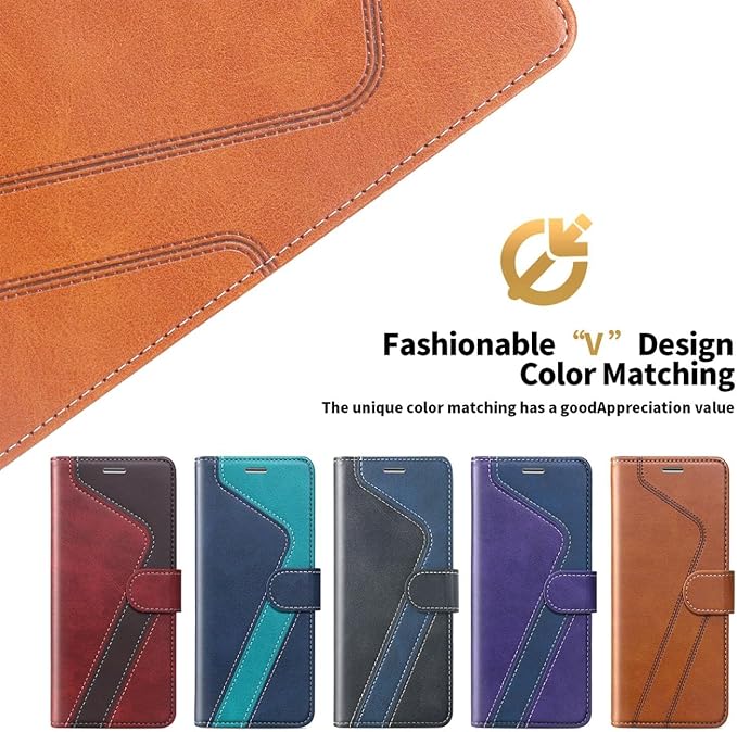 CIVICASE for iPhone 17 Air Wallet Case,PU Leather Flip Case RFID Blocking Credit Card Holder Folio Magnetic Stand TPU Shockproof Cover Compatible with iPhone 17 Air, Brown