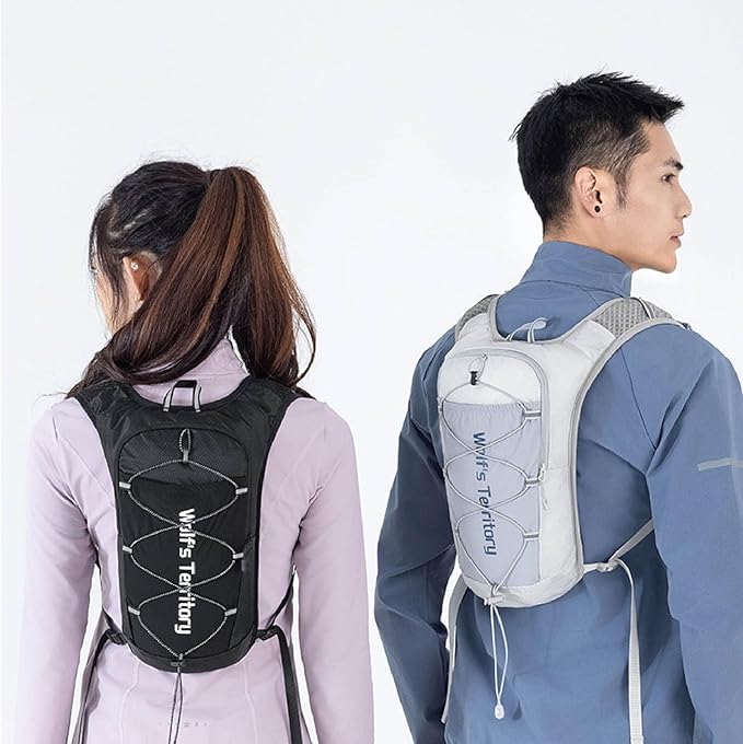 YAPJEB Hiking Hydration Vest Backpack 5L Lightweight with 2L Water Pack Bladder Daypack for Men Women Cycling, Running, Hiking and Biking (01 Grey 5L + 2L Bladder)