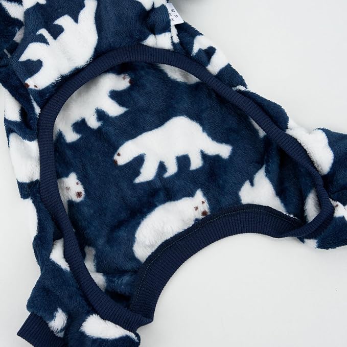 XPUDAC Dog Pajamas Polar Bear Fleece Dog Sweater for Small Medium Dogs Girl Boy Winter Puppy Clothes Pet Outfit Jumpsuit, M