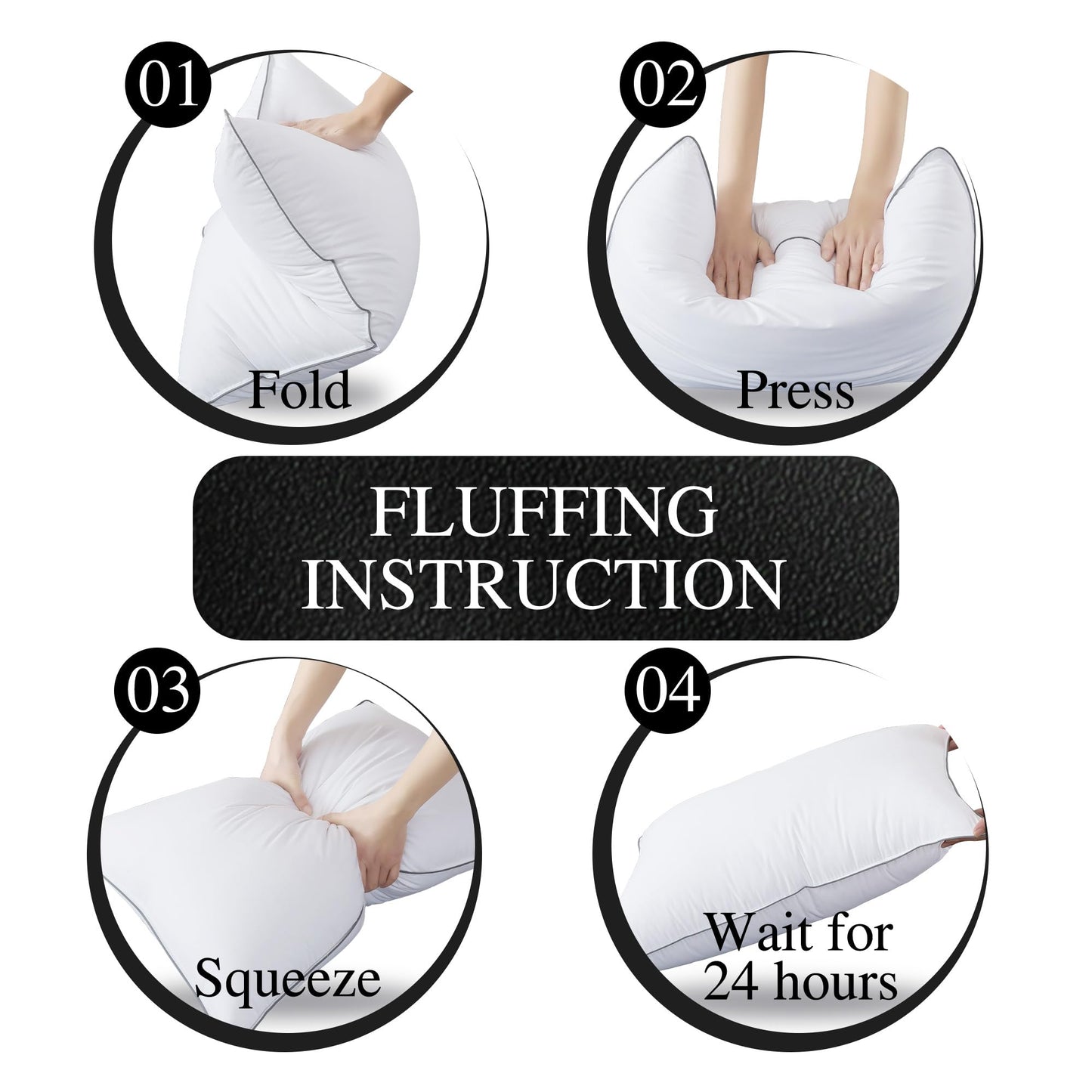WhatsBedding Goose Down Pillows Queen Size Set of 2, Luxury Hotel Bed Pillows for Deep Sleep, Fluffy Soft Feather Down Pillow for Back, Stomach or Side Sleepers, 20" x 30"