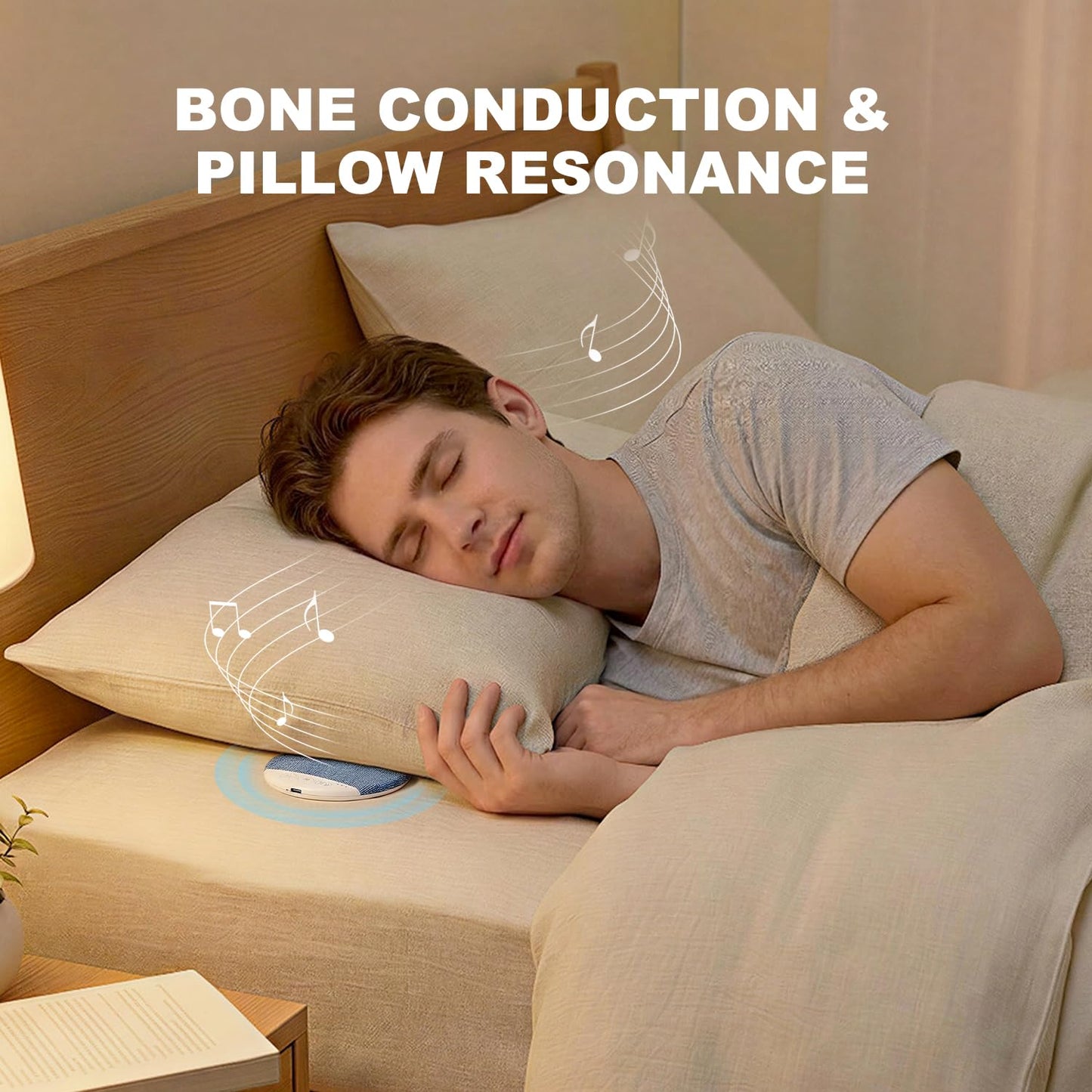 Vitomas New Sleep White Noise Machine with Smart Bluetooth 5.4 Pillow Speaker with Up to 48H Playtime & 3 Timers with Stereo Bass Private Sleep Headphones-Blue