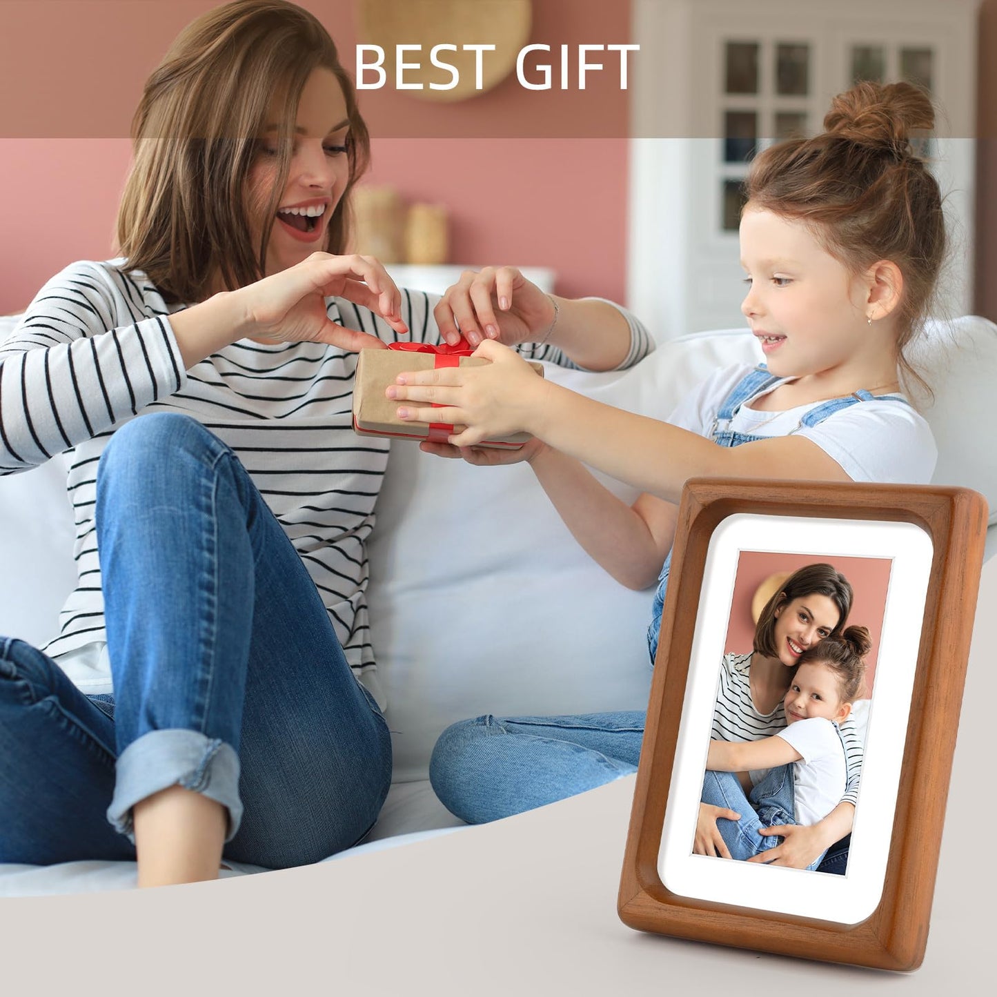 Golden State Art 4x6 Picture Frames - Brown Solid Wood with Glass, Rounded Corner 4 x 6 Picture Frame Matted to 3x5 Photos - Wall or Tabletop Decor Display