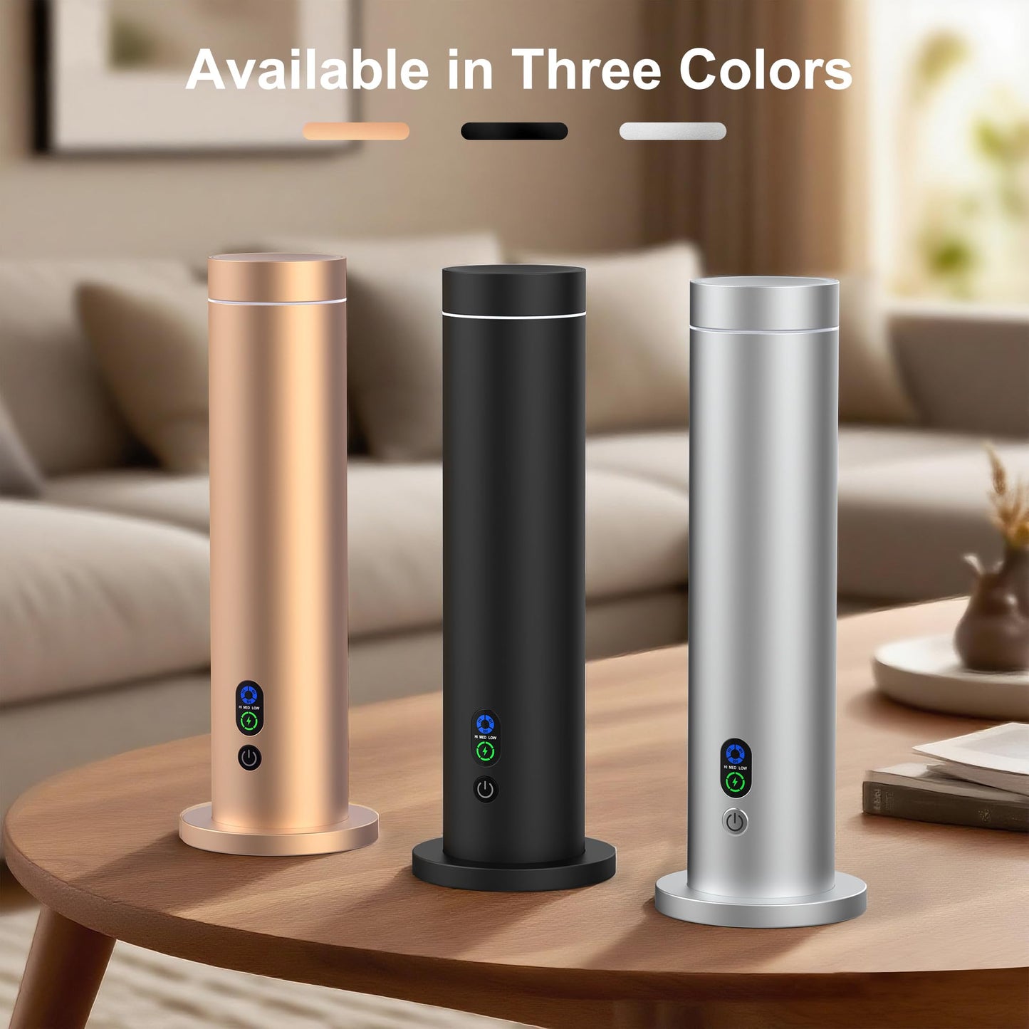 Maromalife Waterless Diffuser, Essential Oil Diffuser, 1000 Sq.Ft Coverage Scent Diffuser – Plug-in Only, Adjustable Mist, Remote, Mood Lights for Home & Office, Large Room, Hotel, Gold