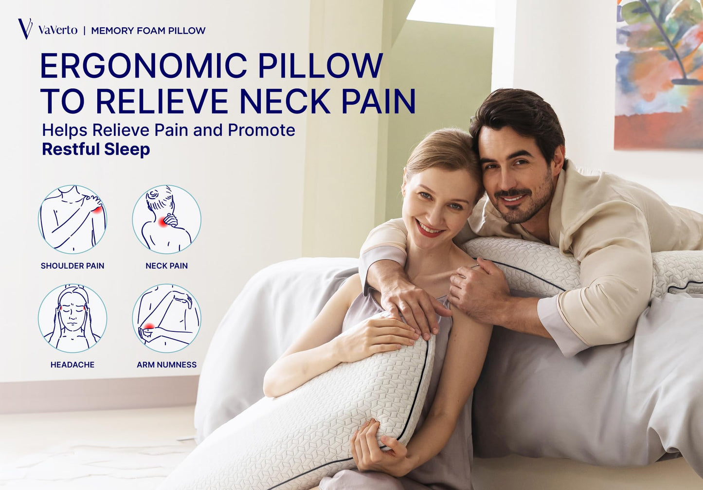 Cooling Gel Memory Foam Pillows - 1-Pack - Standard Size Memory Foam Pillow For Sleeping - Firm Pillow - Back, Stomach & Side Sleeper - Shoulder & Back Pain Relief - Washable, Bamboo Viscose Cover
