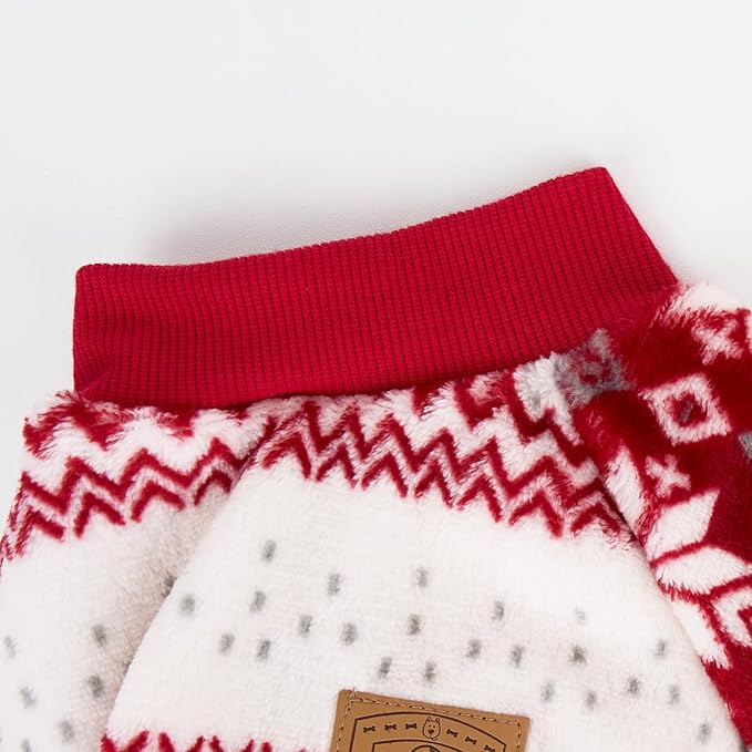 XPUDAC Dog Christmas Pajamas Fleece Dog Sweater for Small Medium Dogs Girl Boy Winter Puppy Clothes Holiday Pet Outfit, S