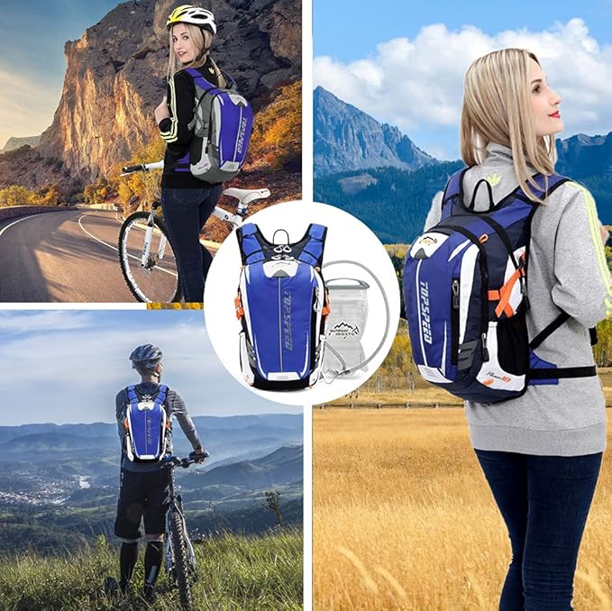 INOXTO Hydration Pack Backpack,18L Hydration Pack Lightweight Water Backpack with 2L Water Bladder Bag Daypack for Hiking Running Cycling Camping Hunting for Women Men