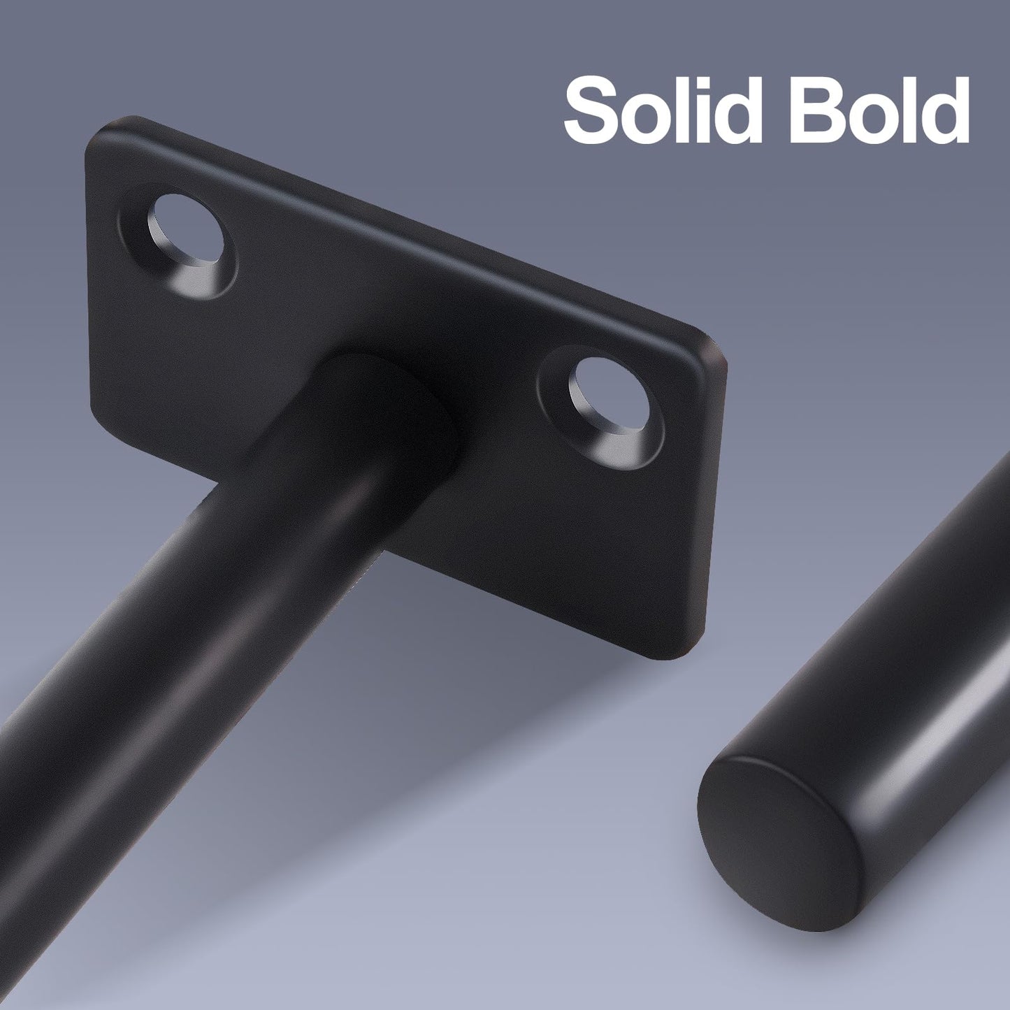 12 Pcs 8" Black Solid Steel Floating Shelf Bracket Blind Shelf Supports - Hidden Brackets for Floating Wood Shelves - Concealed Blind Shelf Support – Screws and Wall Plugs Included