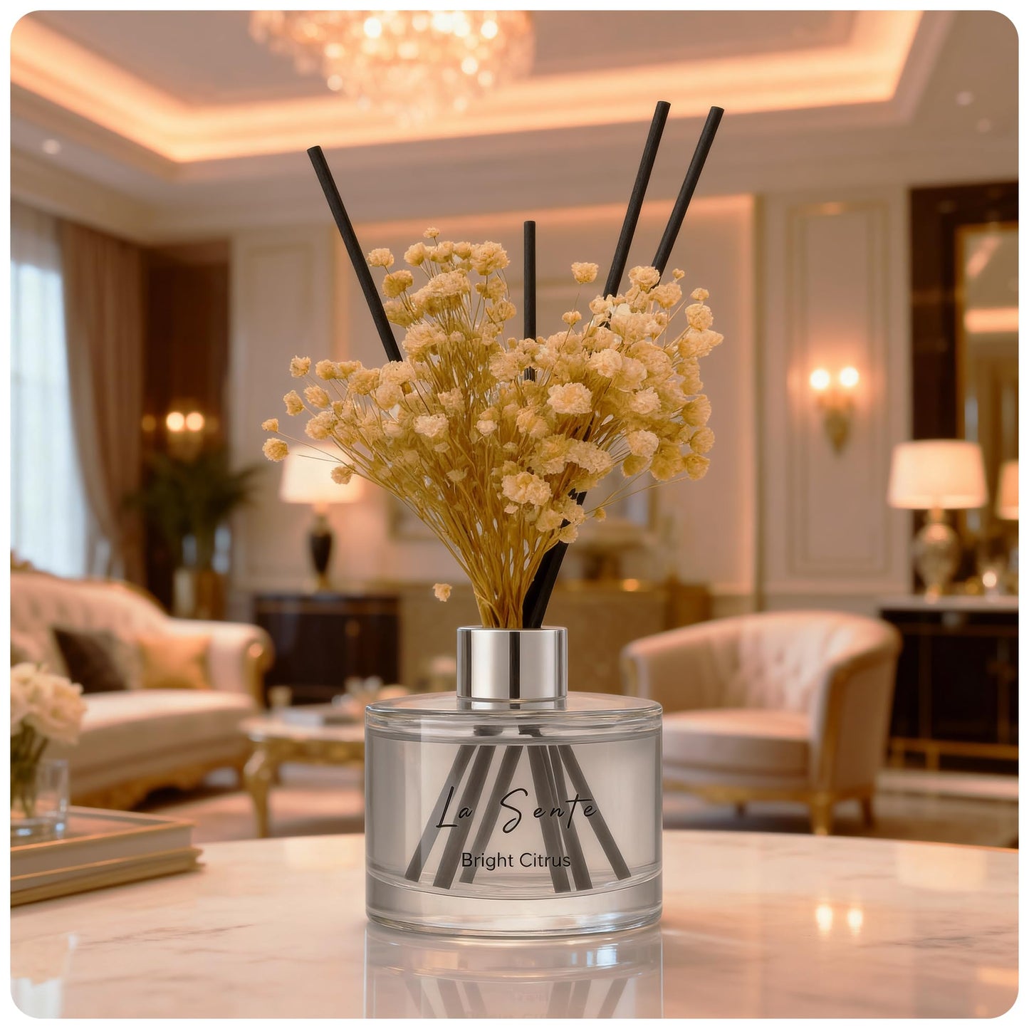La Sente Bright Citrus Reed Diffuser Set, 6.7oz / 200 ml