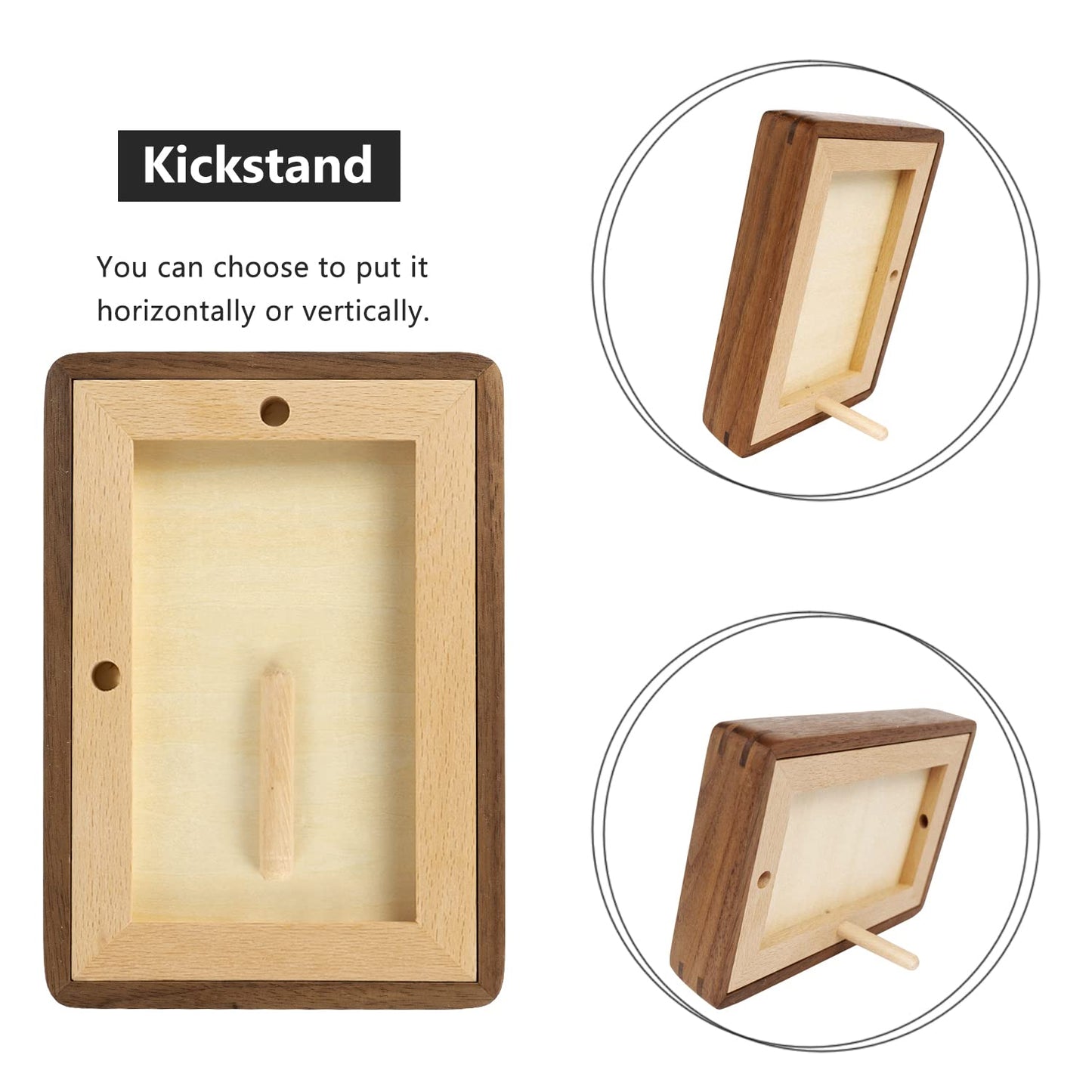 FLECHAZO Natural Walnut 8x10 Picture Frame with Mat for 5x7/6x8 Photos