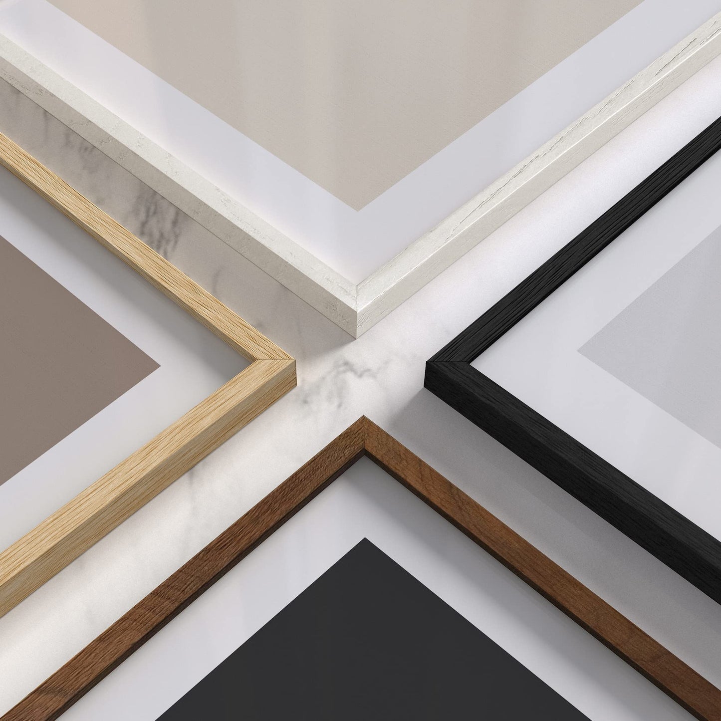 HAUS AND HUES Beige Oak Wood 12x16 Picture Frame - Modern Wood Wall Art Display - Lightweight 12x16 Frame for Art Prints, Photos, Posters - Ready-to-Hang Vertically & Horizontally