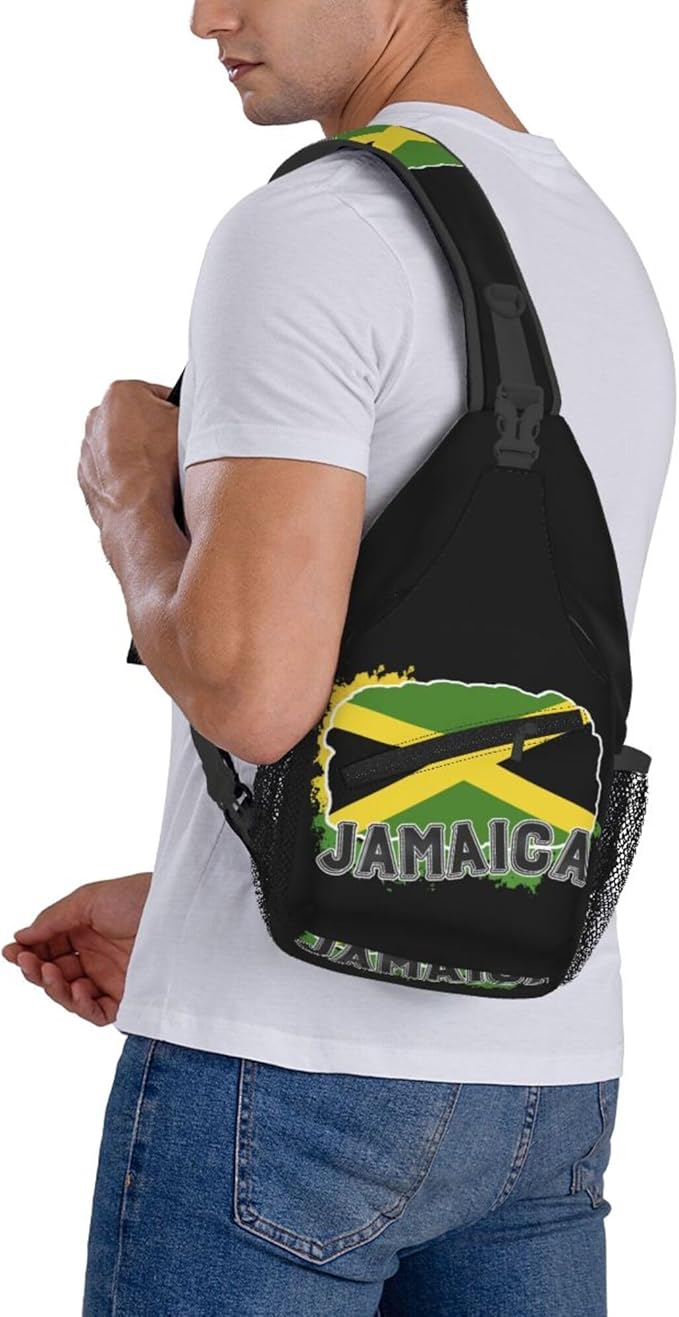 GJXFLSY Jamaic Flag Sling Backpack Crossbody Bag Casual Chest Bags Travel Hiking Daypack Shoulder Bag for Women Men