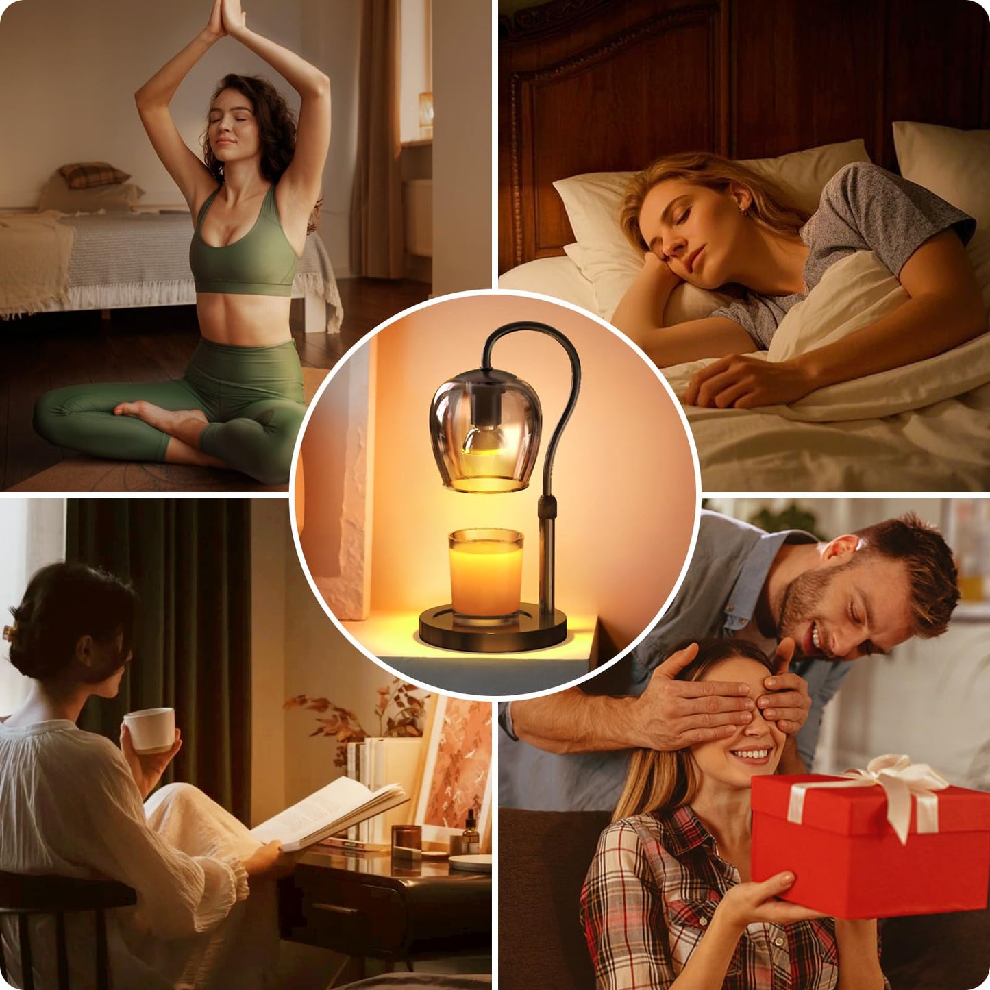 WYghyronic Candle Warmer Lamp with Timer & Dimmable 4-Level Brightness - Adjustable Height,for New Home Bedroom, Gifts for Women