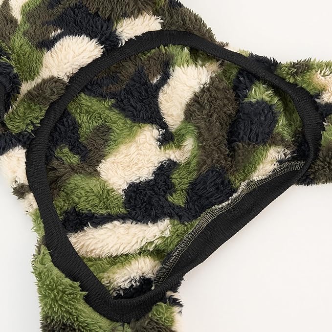 XPUDAC Dog Sweater, Dog Winter Clothes for Small Medium Dogs Girl Boy Fleece Doggy Pajamas for Winter Christmas, Camouflage, Large