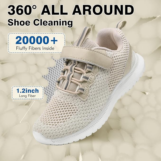 Shoe Washing Machine Bag 2PCS Shoe Laundry Bag for Washer and Dryer Deep Clean for Tennis Shoes, Sneakers and Slippers with Self-locking Zipper (Beige)
