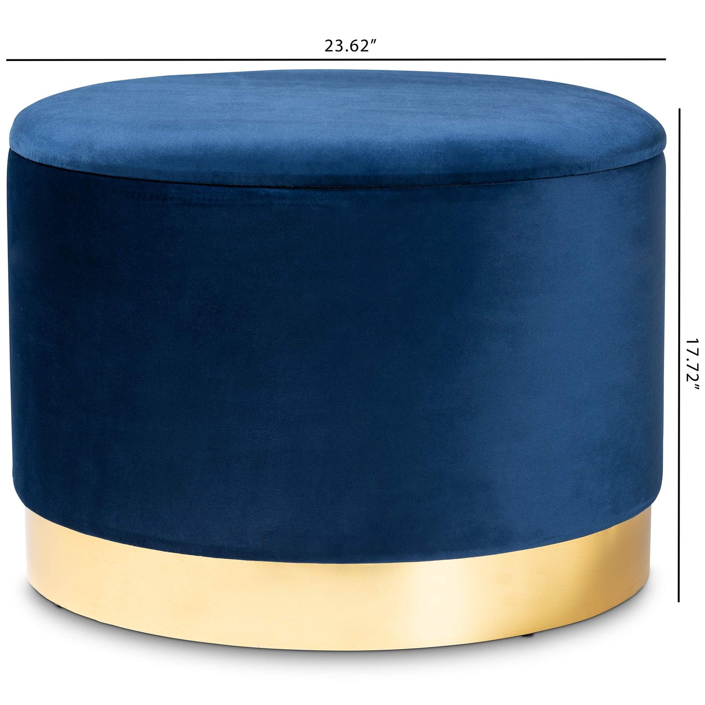 Baxton Studio Ottomans, Navy Blue/Gold
