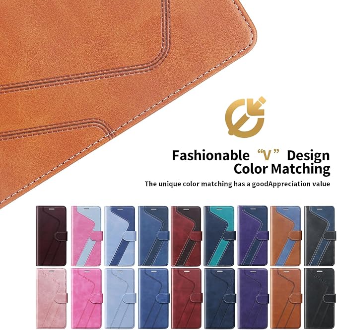 CIVICASE for iPhone 15 Pro Max(6.7inch) Wallet Case,Leather Flip Case RFID Blocking Credit Card Holder Folio Magnetic Stand TPU Shockproof Cover Compatible with iPhone 15 Pro Max Brown