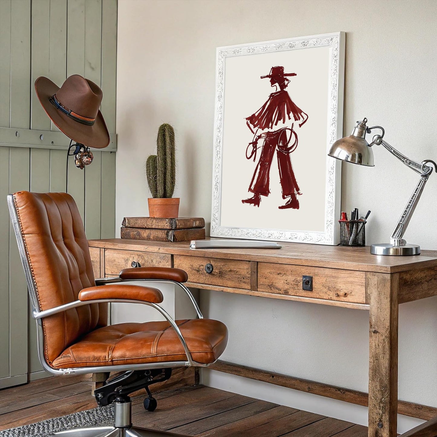 Modern Cowgirl Wall Art Trendy Eclectic Red Wine Cowgirl Poster Neutral Western Cowboys Wall Decor Cowboy Inspired Canvas Art Prints for Home Living Room Bedroom Dorm Office Decoration, Unframed