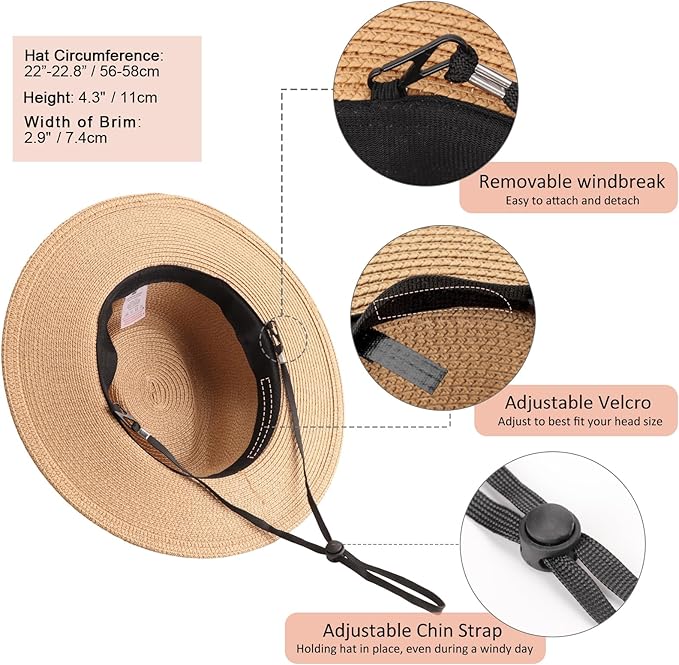DRESHOW Women Straw Panama Hat