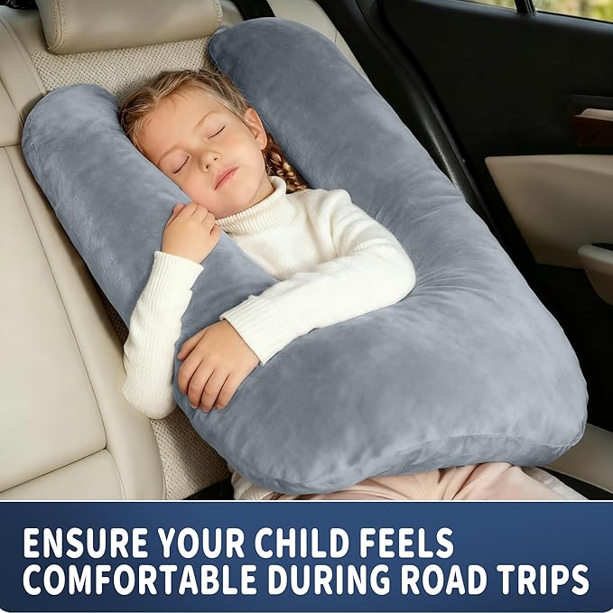 Car Pillow for Kids, Car Pillow, Travel Pillow Cushion for Car and Adults, Support Head and Neck on Road Trips, Green