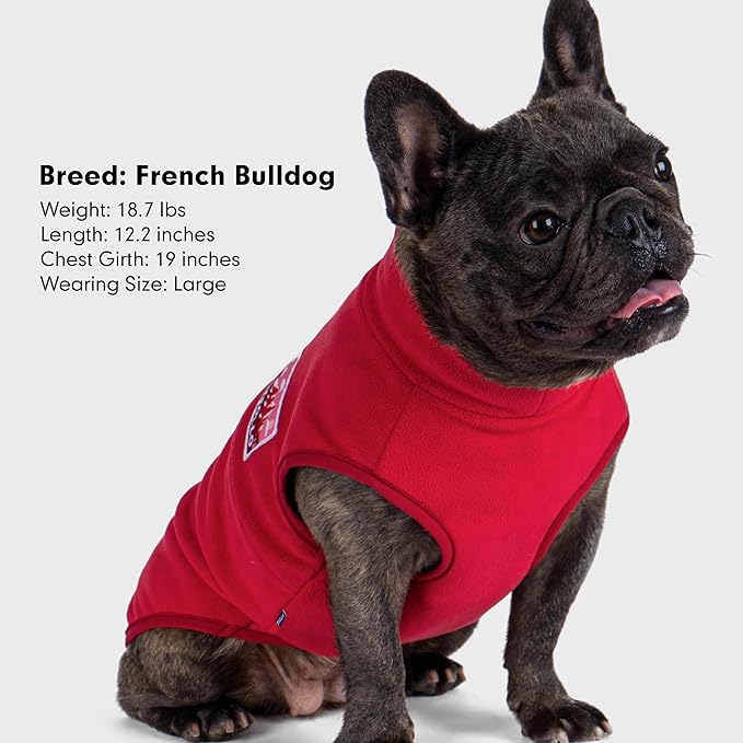 cyeollo Small Dog Christmas Sweater, Stretchy Soft Fleece Sweater Pullover Dog Vest Lightweight Turtleneck Warm Winter Doggie Clothes for Puppy Cats Apparel, Red S