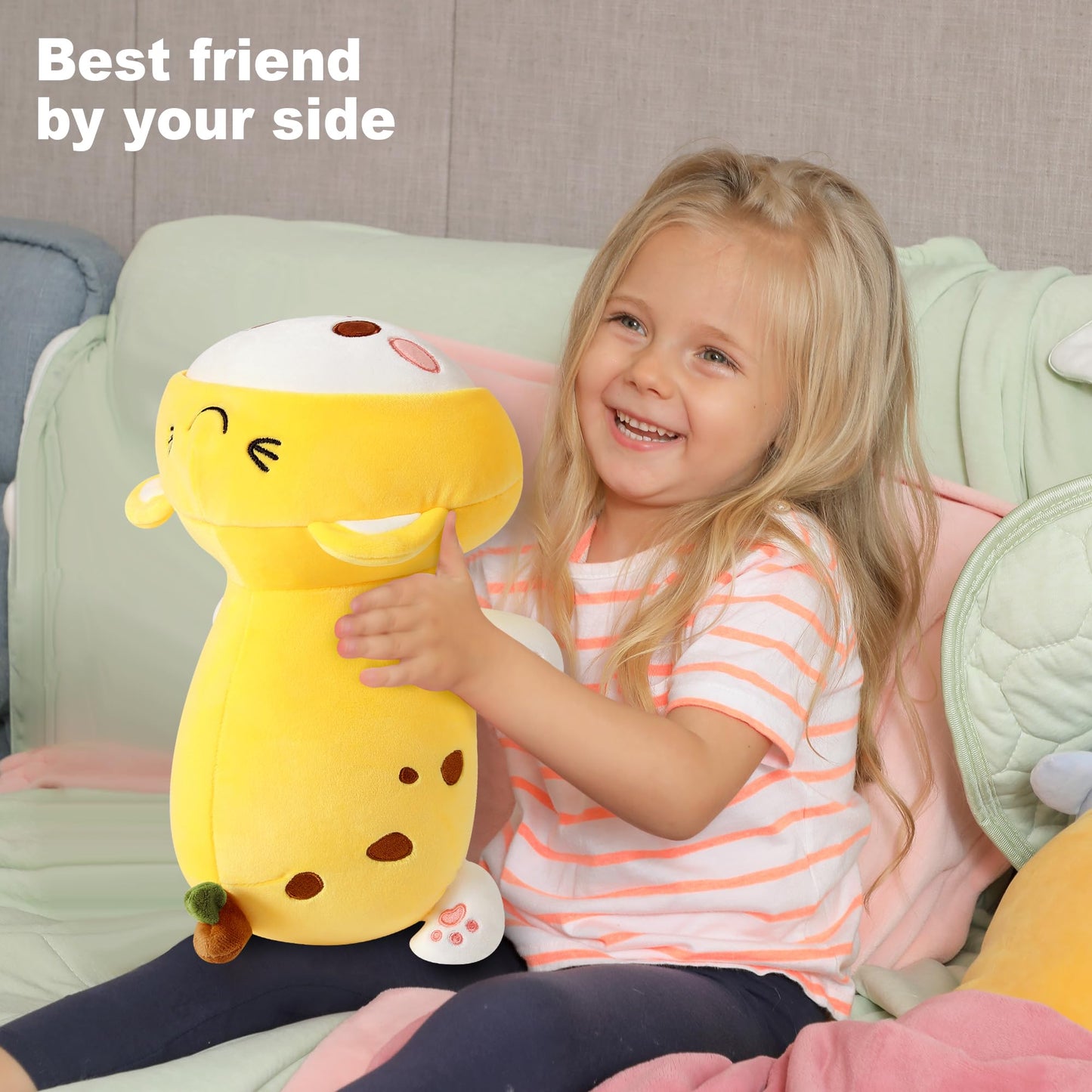 Onsoyours Cute Kitten Banana Cat Plush Toy Stuffed Animal Kitty Soft Banana Plushie Pillow for Kids (Banana Cat, 12")