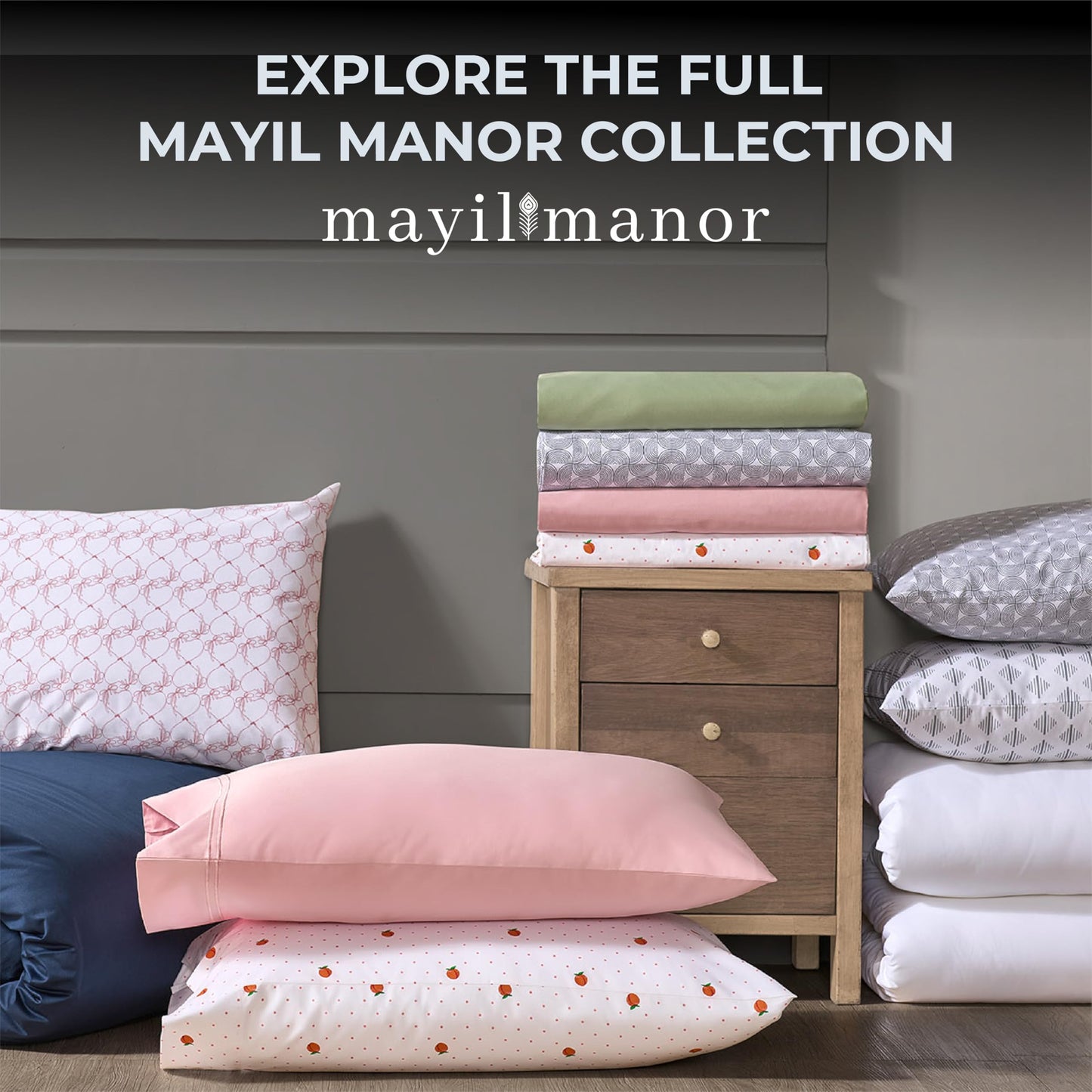 Mayil Manor 100% Natural Cotton White Queen Sheets Set | 500 TC Single-Ply Sateen Weave | Soft, Breathable, Hypoallergenic Solid 4-Piece Bedding with Deep Pocket Fitted, Flat, Pillowcase