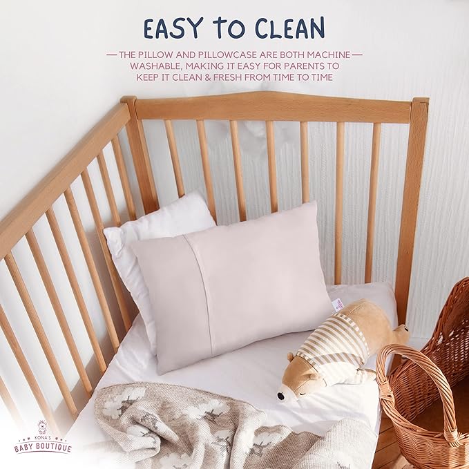 Kona's Perfect Pink Toddler Pillow - Softest Pillowcase - 13 x 18 Inch - Ages 2-3