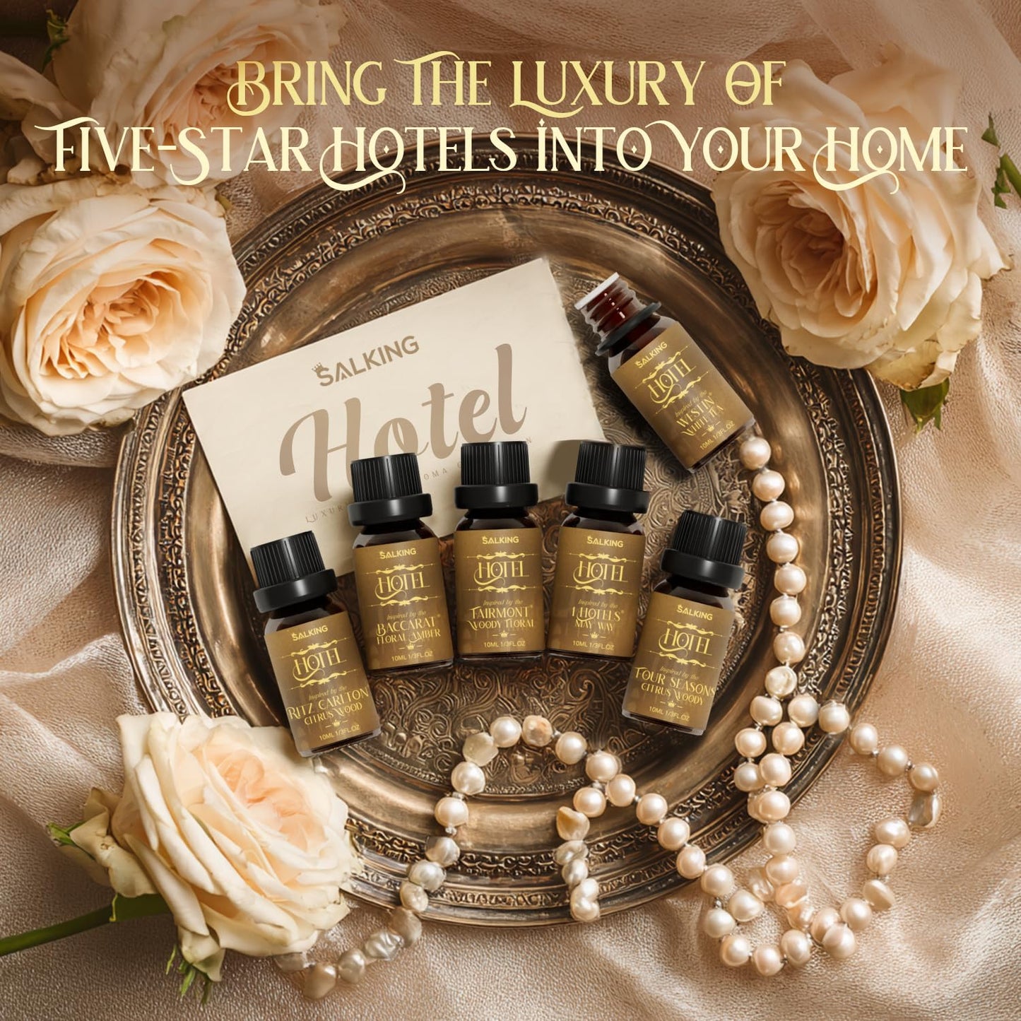 SALKING Hotel Diffuser Oil, Luxury Hotel Fragrance Oil Gift Set, Premium Essential Oil for Diffuser Inspired by The Most Popular 5-Star Scents, Holiday Gifts