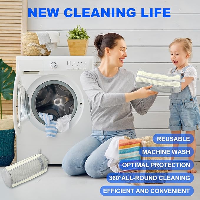Shoe Washing Bags for Washing Machine – Durable Shoe Washing Machine Bags for All Shoe Types Sizes (Large White 2PCS)