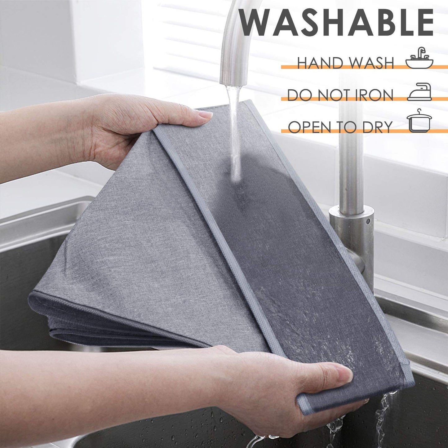 Criusia 3 Pack Sock Underwear Drawer Organizer Dividers, 64 Cell Fabric Foldable Dresser Organizer for Closet Organizers and Storage Boxes for Organizing Socks, Underwear, Ties (16+24+24 Cell, Gray)