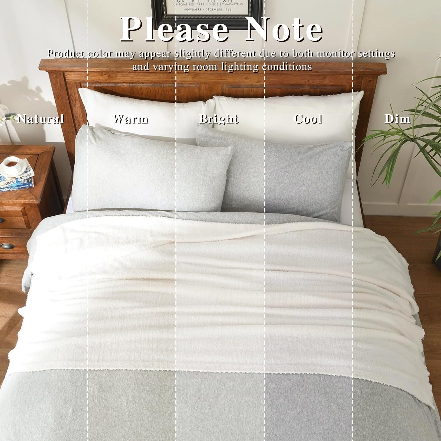 JOOJA Cream Throw Blanket for Bed, Super Soft Knit Blankets, Cozy Fleece Fuzzy Fluffy Plush Chenille Throws Blanket for Couch, Sofa, Cream, 60 x 80 inches